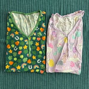 Little Sleepies Green and Lavender Pajama TOPS